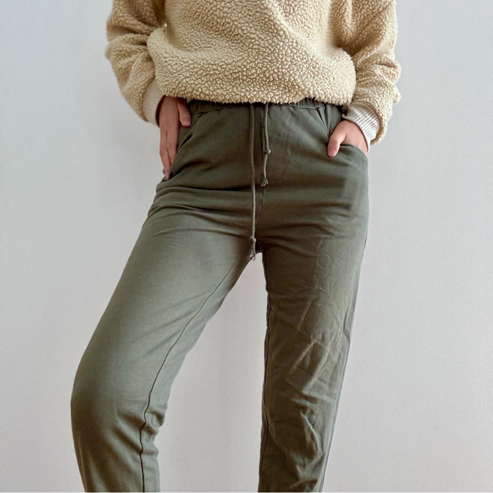 OAK + FORT SAGE GREEN LOUNGE PANTS - XS